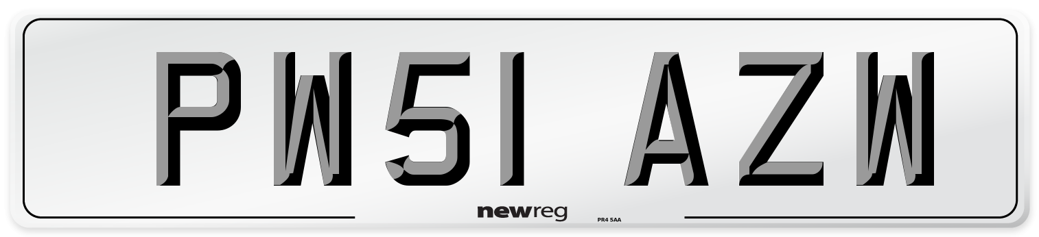 PW51 AZW Number Plate from New Reg